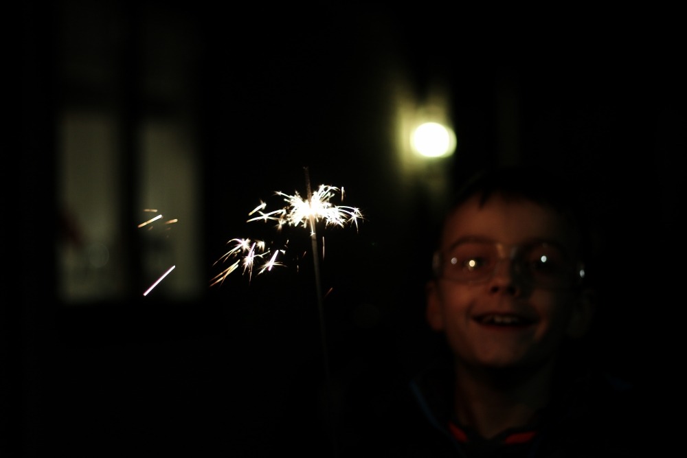 My cousin with fireworks